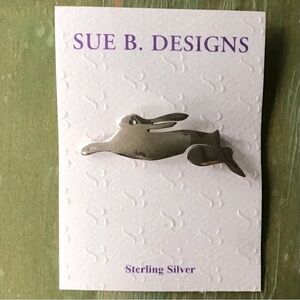 Sue B. Designs Sterling Silver Rabbit Pin